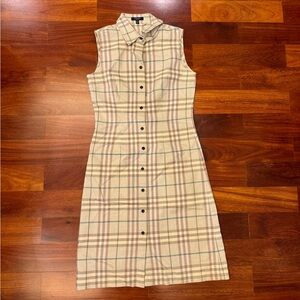 Burberry Sleeveless Plaid Dress